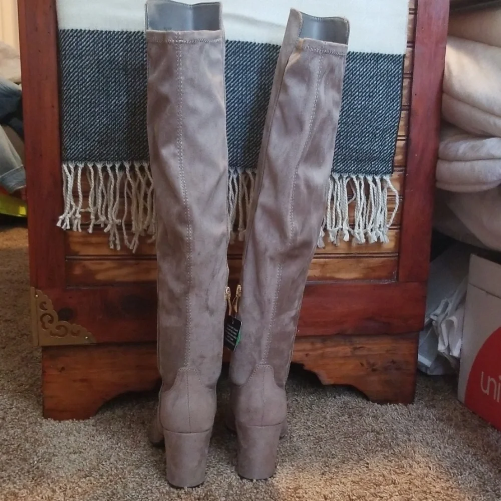 Liz Claiborne Taupe Over-the-Knee Suede Boots